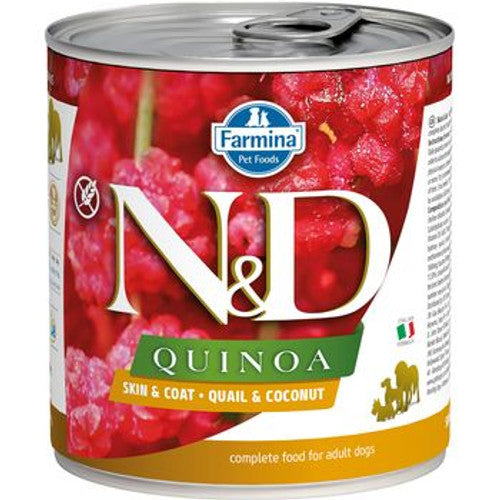 Farmina Natural & Delicious QUINOA - SKIN & COAT- QUAIL & COCONUT 6/10 oz. Dog Cans