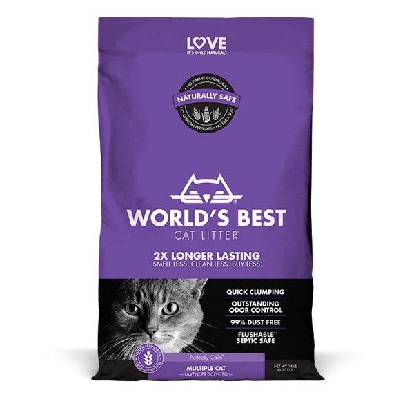 World's Best Cat Litter™ Lavender Scented Multiple Cat Clumping Formula Cat Litter 28 Lbs