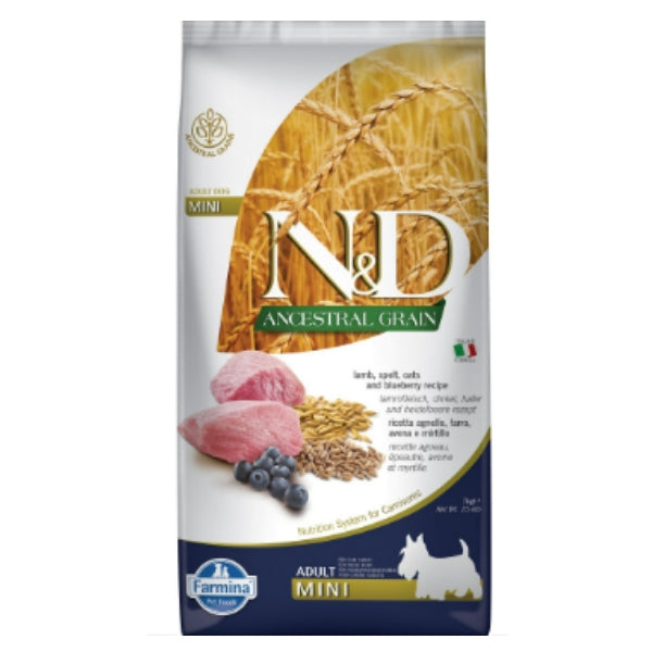 Farmina N&D Ancestral Grain Mini Adult Lamb & Blueberry Dry Dog Food