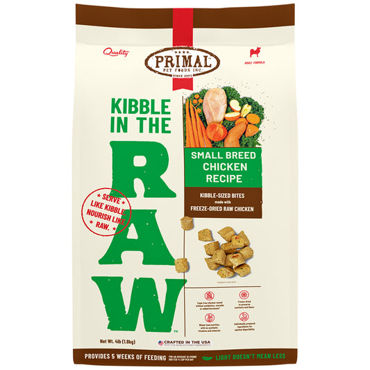 Primal Kibble In The Raw Small Breed Chicken Recipe Kibble-Sized Bites Dog Food