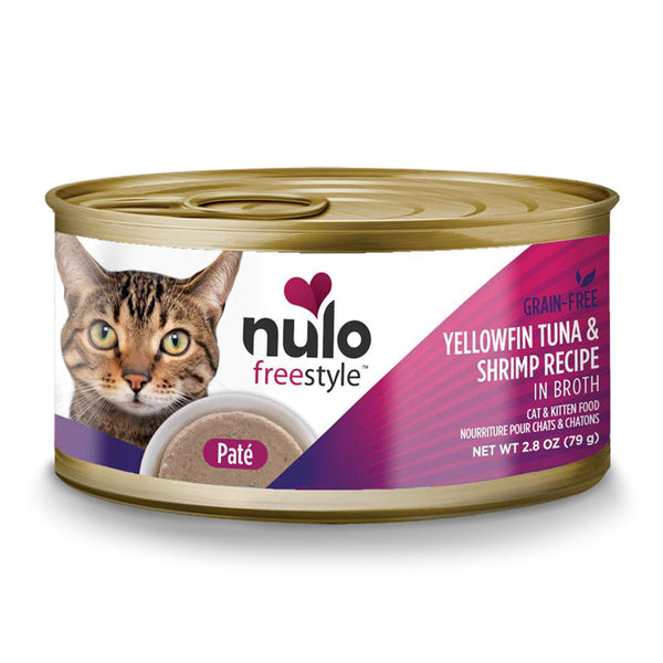 Nulo Freestyle Cat & Kitten Yellowfin Tuna & Shrimp in Broth Recipe Canned Cat Food