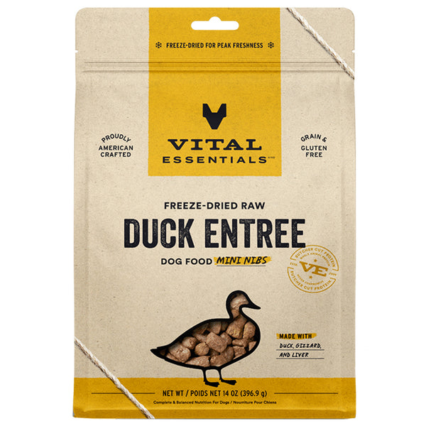 Vital Essentials Duck Entrée Mini Nibs Freeze-Dried Raw Dog Food