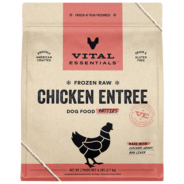 Vital Essentials Chicken Entrée Patties Frozen Raw Dog Food