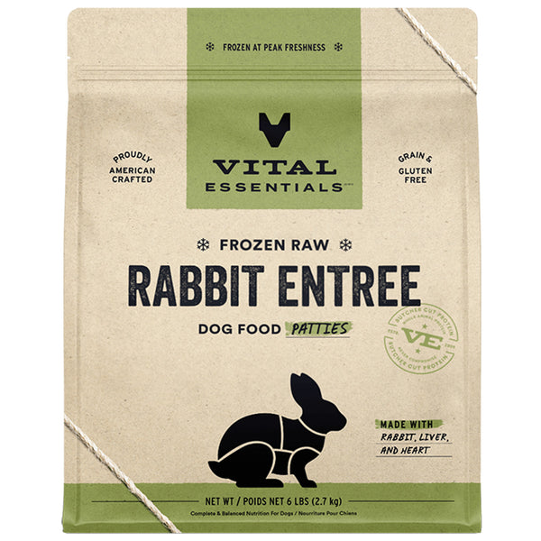 Vital Essentials Rabbit Entrée Patties Frozen Raw Dog Food