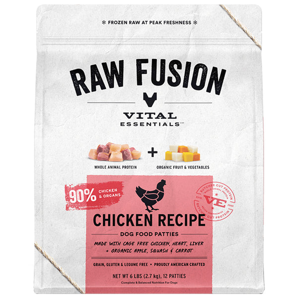 Vital Essentials Raw Fusion Chicken Entrée Patties Frozen Raw Dog Food