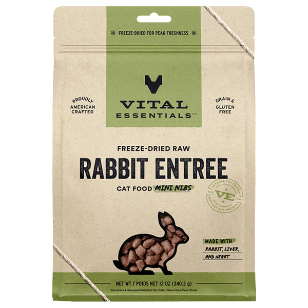 Vital Essentials Rabbit Entrée Mini Nibs Freeze-Dried Raw Cat Food