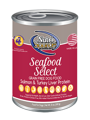 NutriSource Canned Dog Food - Grain Free Seafood Select-Case of 12