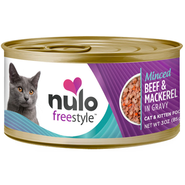 Nulo Freestyle Cat & Kitten Minced Beef & Mackerel Recipe In Gravy Canned Cat Food