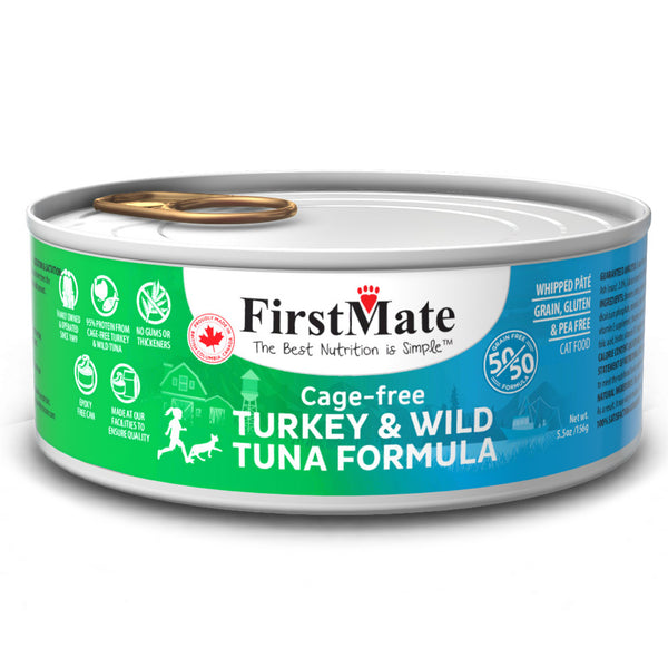 FirstMate 50/50 Cage-Free Turkey & Wild Tuna Formula Canned Cat Food
