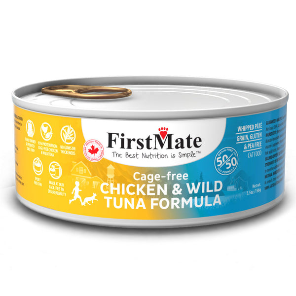 FirstMate 50/50 Cage-Free Chicken & Wild Tuna Formula Canned Cat Food