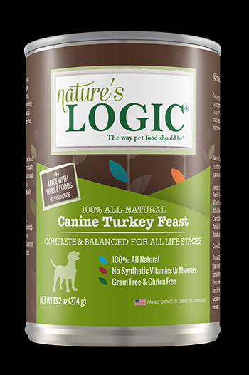 Nature's Logic Wet Dog Food - Turkey-Case of 12