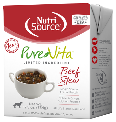 NutriSource PureVita Wet Dog Food - Beef Stew-Case of 12