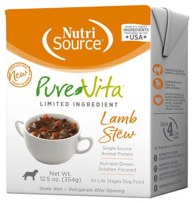 NutriSource PureVita Wet Dog Food - Lamb Stew-Case of 12