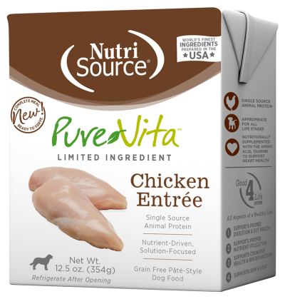 NutriSource PureVita Wet Dog Food - Chicken Pate-Case of 12