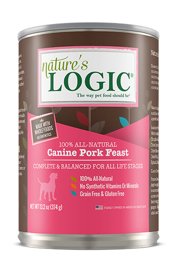 Nature's Logic Wet Dog Food - Pork Feast-Case of 12