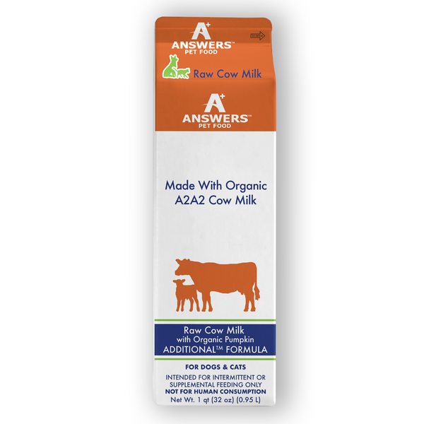 Answers Additional Raw Cow Milk with Organic Pumpkin - Quart