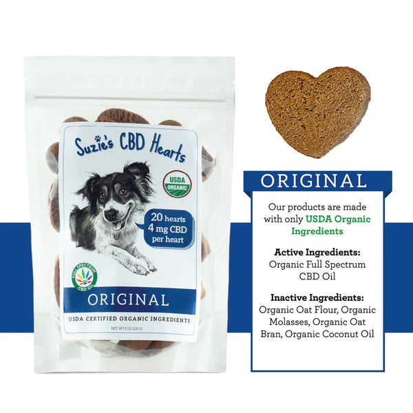 Suzie’s 4 mg Dog Treat Hearts- original