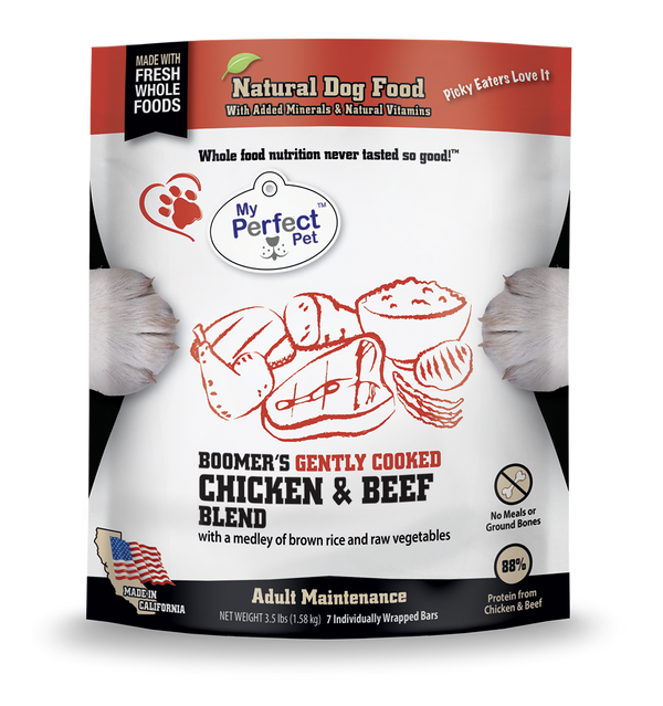 My Perfect Pet Boomer's Chicken & Beef Blend Gently Cooked Frozen Dog Food