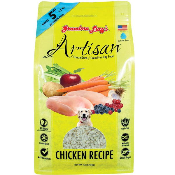 Grandma Lucy's Artisan Chicken Grain-Free Freeze-Dried Dog Food, (1 lb)