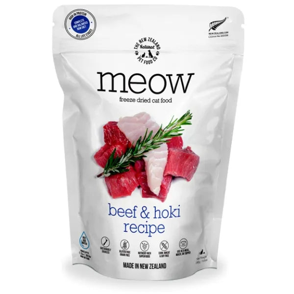 The NZ Natural Pet Food Co. Meow Freeze Dried Cat Food - Beef & Hoki