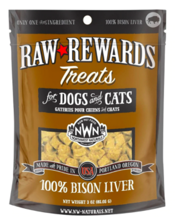 Northwest Naturals Raw Rewards Treats | Bison Liver 3 oz