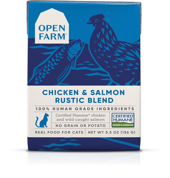 OPEN FARM GRAIN FREE CHICKEN & SALMON RECIPE RUSTIC BLEND SINGLE WET CAT FOOD
