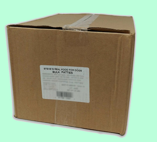Steve's Frozen 20lb Boxes of BARF Formula Patties - (Select Pork, Turkey, Turducken or Beef)