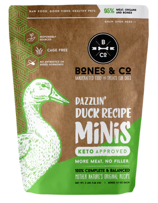 Bones and Co. Dazzlin' Duck Minis Frozen Raw Dog Food