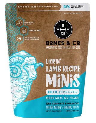 Bones and Co. Lickin' Lamb Minis Frozen Raw Dog Food