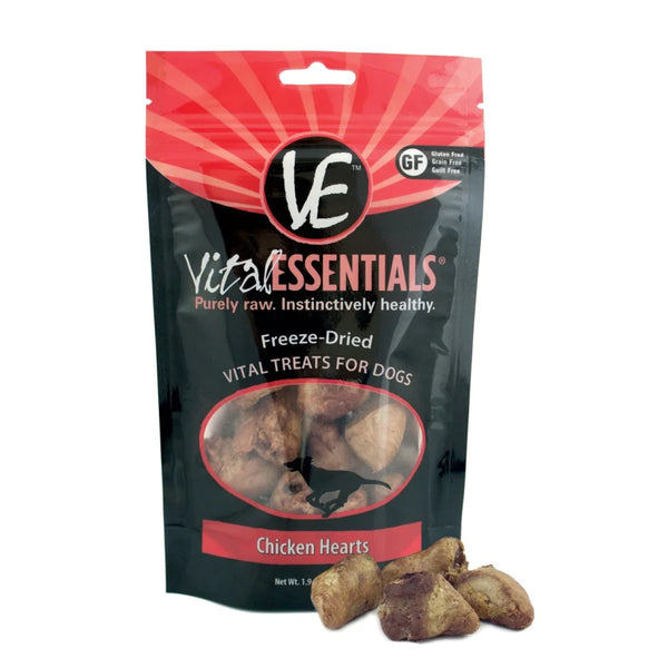 Vital Essentials® Freeze-Dried Grain Free Chicken Hearts Dog Treats