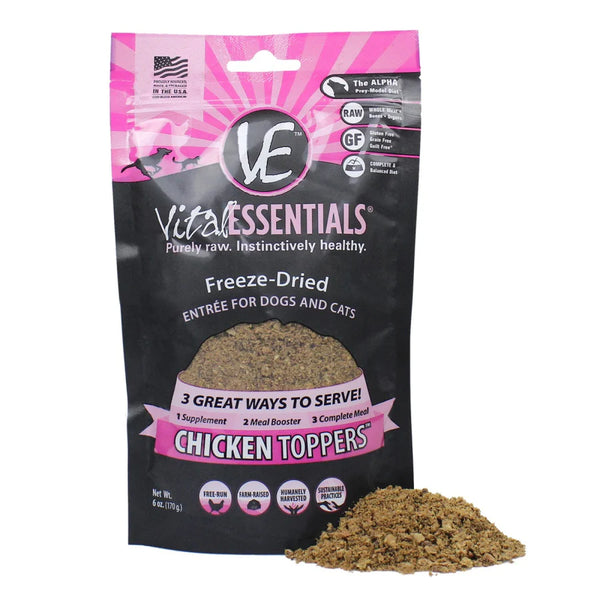 Vital Essentials® Freeze-Dried Grain Free Chicken Meal Toppers For Dogs & Cats 6oz