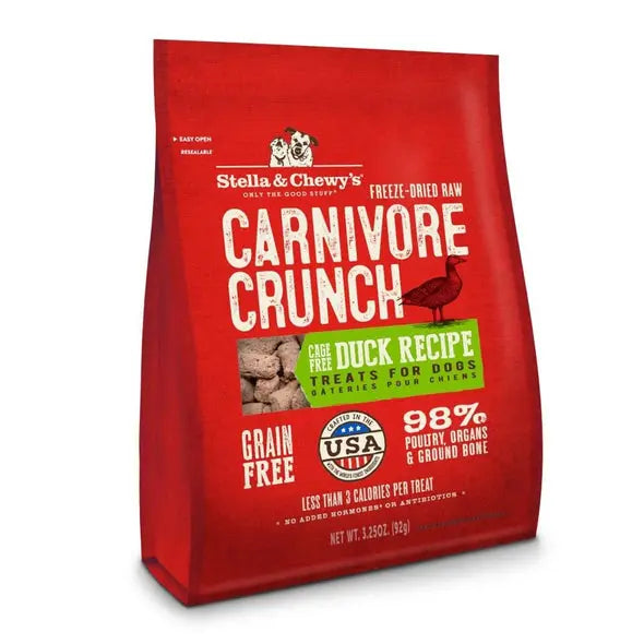 Stella & Chewy's Carnivore Crunch Grain Free Duck Recipe Freeze Dried Raw Dog Treats