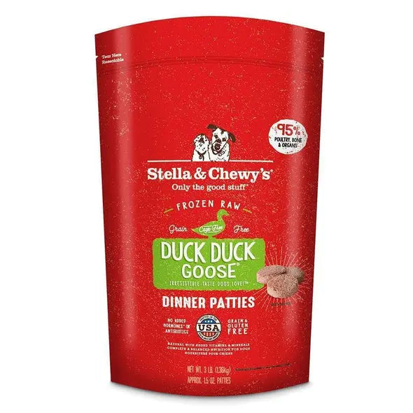 Stella & Chewy's Raw Frozen Duck Duck Goose Dinner Patties For Dogs