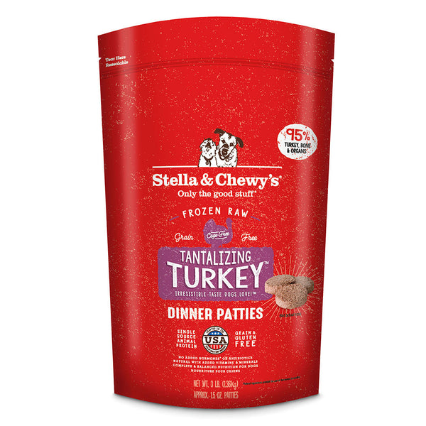 Stella & Chewy's Tantalizing Turkey Frozen Raw Dinner Patties - 6lb