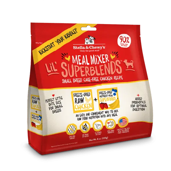 Stella & Chewy's en Recipe Freeze DrieMeal Mixer Lil' Superblends Small Breed Grain Free Chickd Raw Dog Food Topper