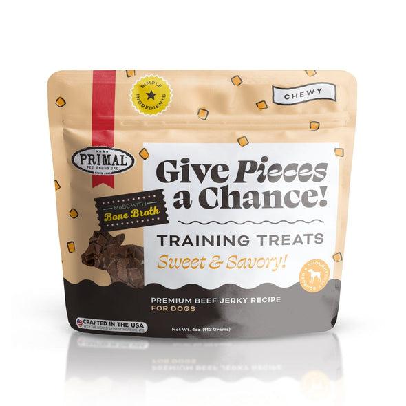 PRIMAL GIVE PIECES A CHANCE BEEF WITH BROTH RECIPE TREATS FOR DOGS