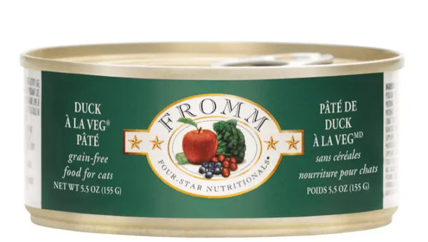 Fromm Four Star Grain Free Pate Canned Cat Food Duck A La Veg