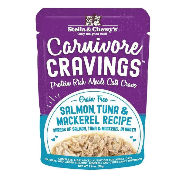 Single bag. Stella & Chewy's Carnivore Cravings Salmon, Tuna & Mackerel Recipe Wet Cat Food