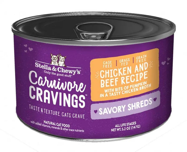Stella & Chewy's Cay Shrernivore Cravings Savords Chicken & Beef Dinner In Broth Wet Cat Food