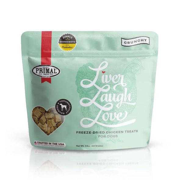 PRIMAL LIVER LAUGH LOVE SIMPLY CHICKEN RECIPE TREATS FOR DOGS