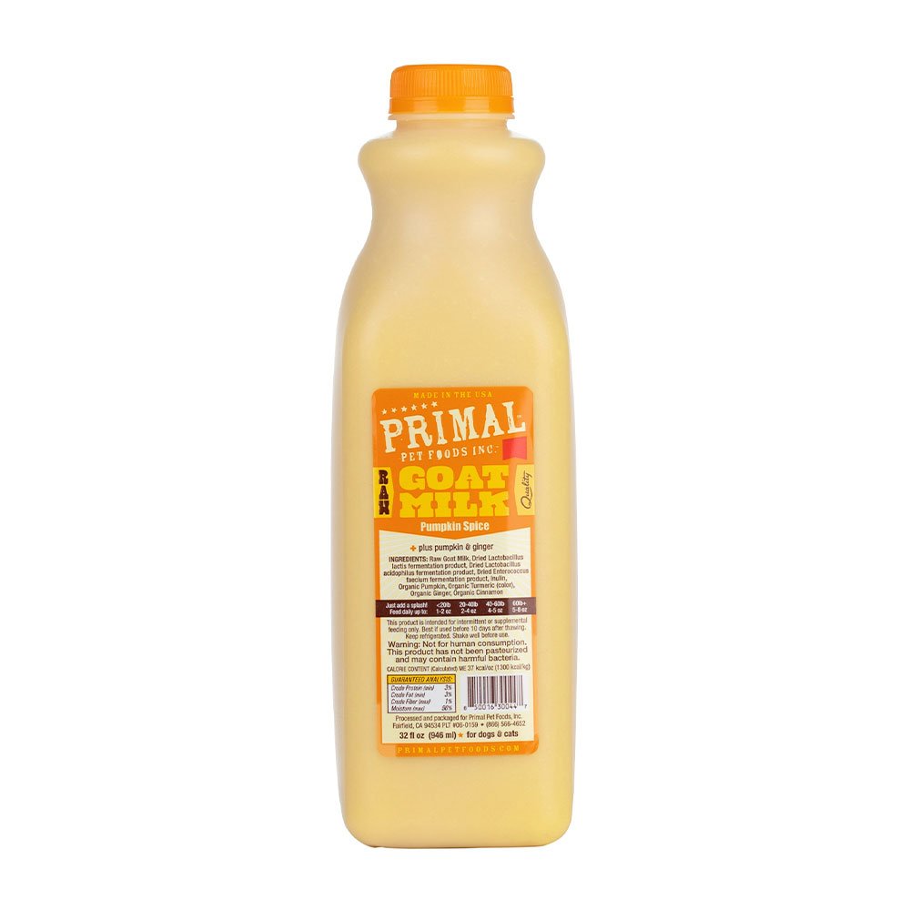 Primal Raw Goats Milk Pumpkin Spice Food for Cat Dog 32oz