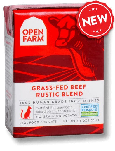 OPEN FARM GRAIN FREE GRASS FED BEEF RECIPE RUSTIC BLEND WET CAT FOOD
