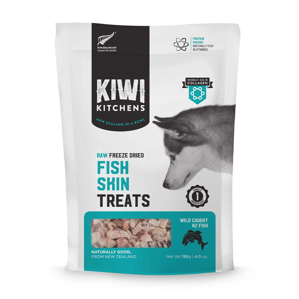 Kiwi Kitchens Freeze Dried Fish Skin Dog Treats 4oz