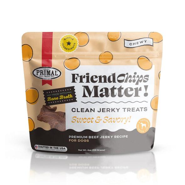 PRIMAL FRIENDCHIPS MATTER BEEF WITH BROTH RECIPE TREATS FOR DOGS