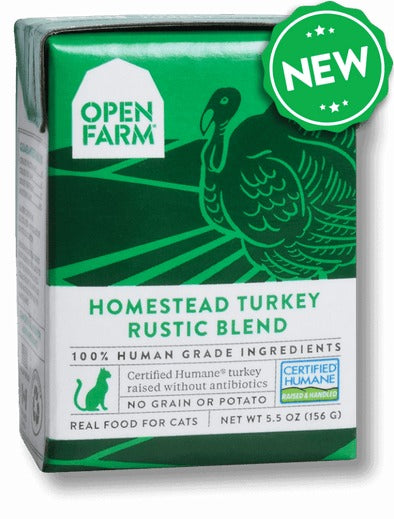 OPEN FARM GRAIN FREE HOMESTEAD TURKEY RECIPE RUSTIC BLEND WET CAT FOOD