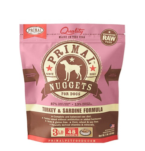 PRIMAL RAW FROZEN TURKEY & SARDINE FORMULA FOR DOGS