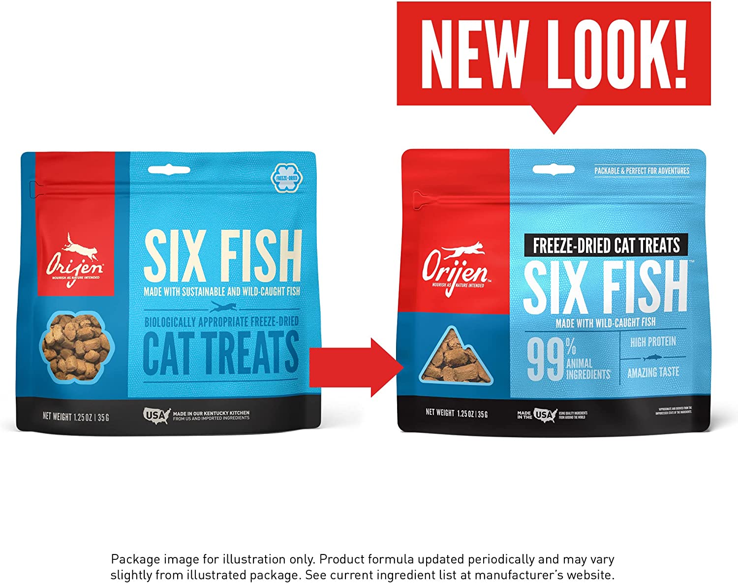 Orijen Original Freeze-Dried Cat Treats – 1.25 Oz, Made With Fresh Chicken, Turkey & Flounder
