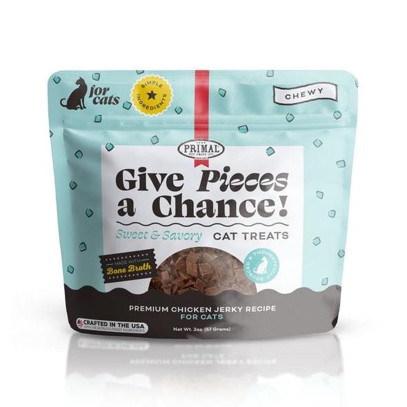 Primal Give Pieces A Chance Chicken with Broth Flavored Jerky Cat Treats, 2-oz bag