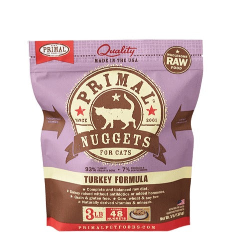 PRIMAL RAW FROZEN NUGGETS TURKEY FORMULA FOR CATS