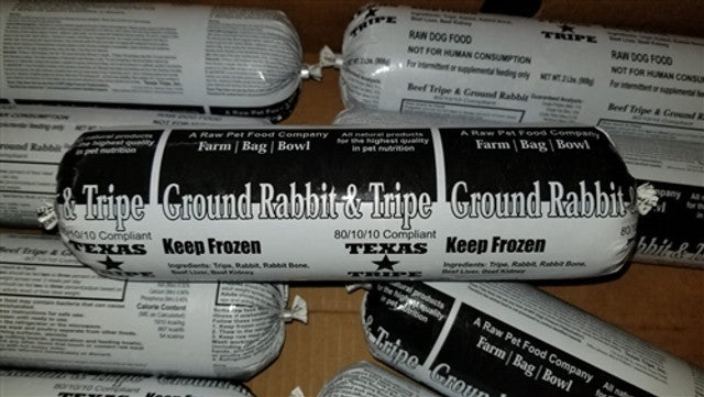 Texas Meat Rabbit Ground Rabbit with Tripe 2lb - Texas Tripe – Houston Raw Pet Food